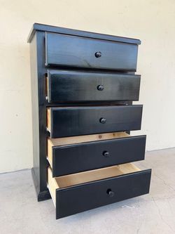 5 Drawer black pine