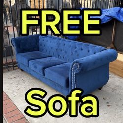 Used - SOFA Chesterfield style BLUE - Good 