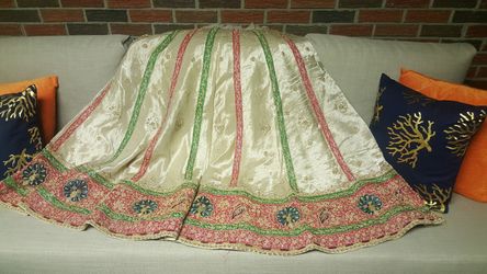 Beautiful gold leaf indian lehenga dress