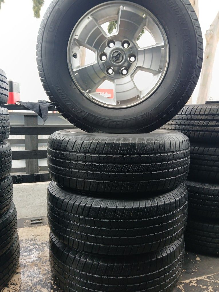 Set Off 4 Rims 6lugts 17" On Tires 265/70/17 Michelin Tires 