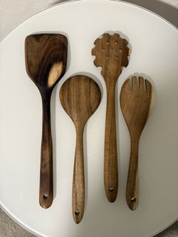 Four Wooden Cooking Utensils