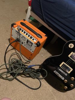 Austin electric guitar and amp