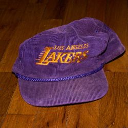 Rare Vintage Lakers Purple Corduroy Rope Hat
