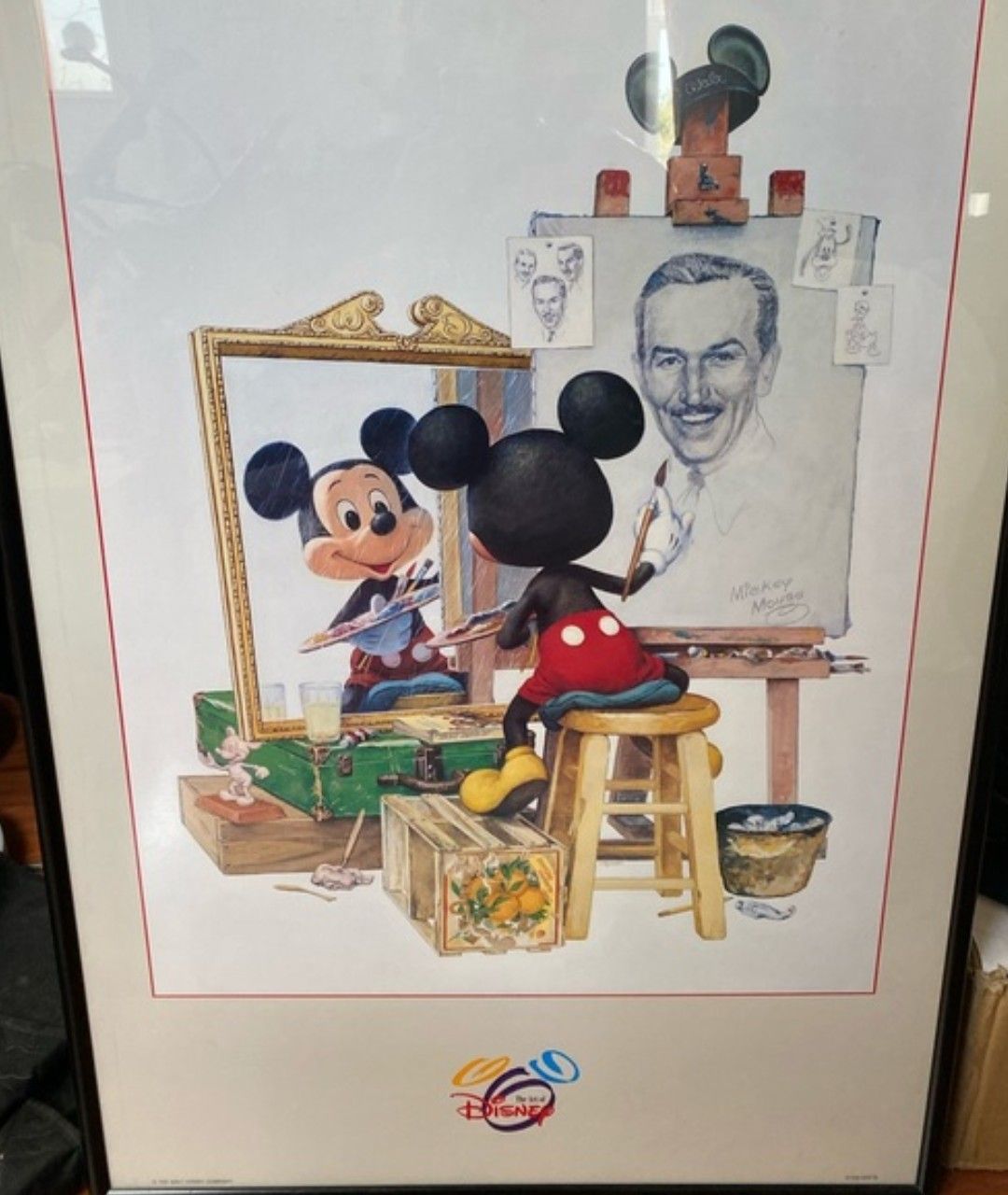 Mickey mouse and Walt Disney numbered print