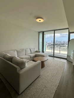 Cream Cloud-Style 3-Section Sofa - Good Condition, Deep Seating - Miami, FL