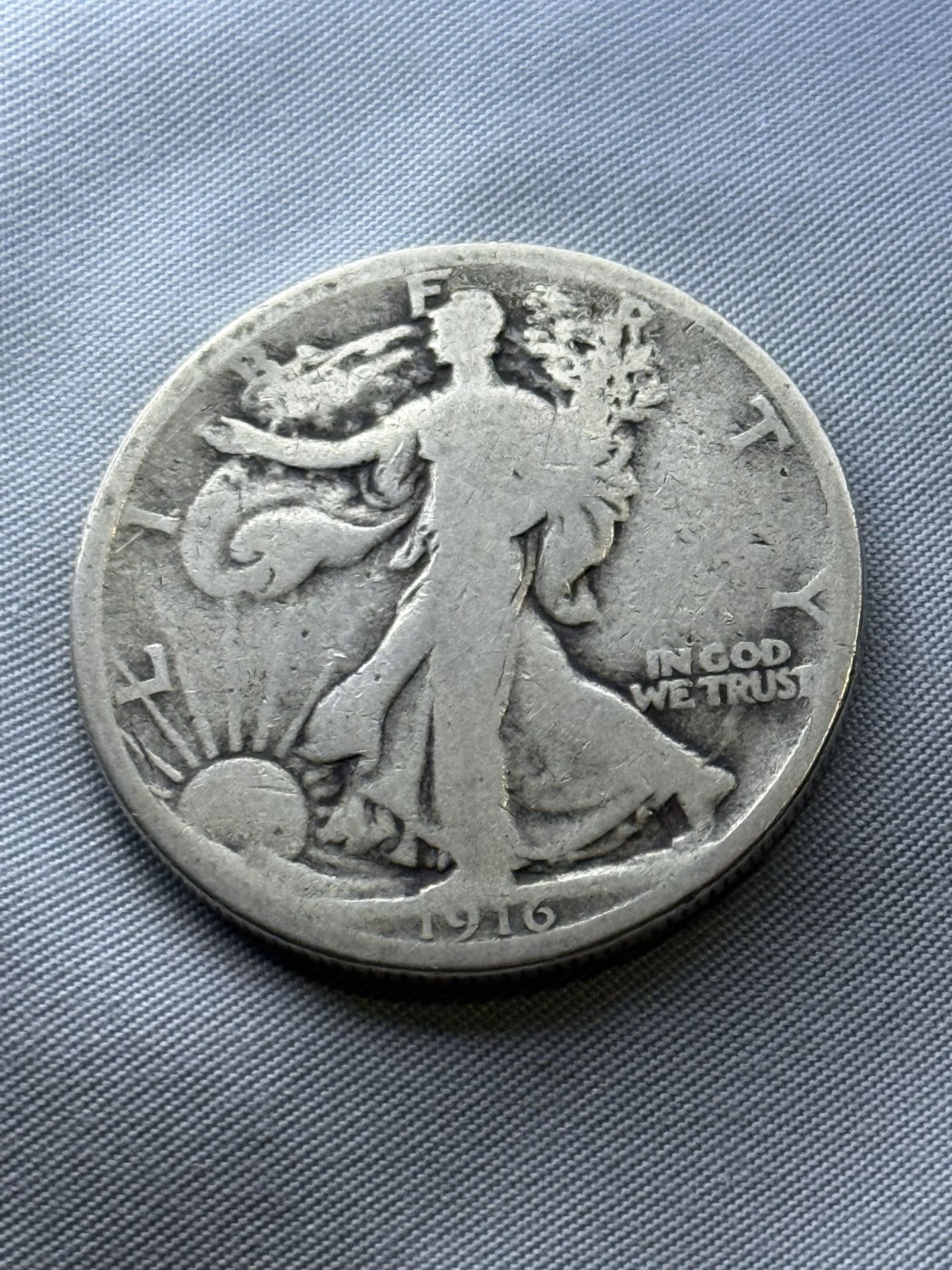 1916 Liberty Half Dollar In Good/Very Good Condition