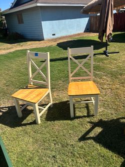 Set of 2 Wood Dining Chairs