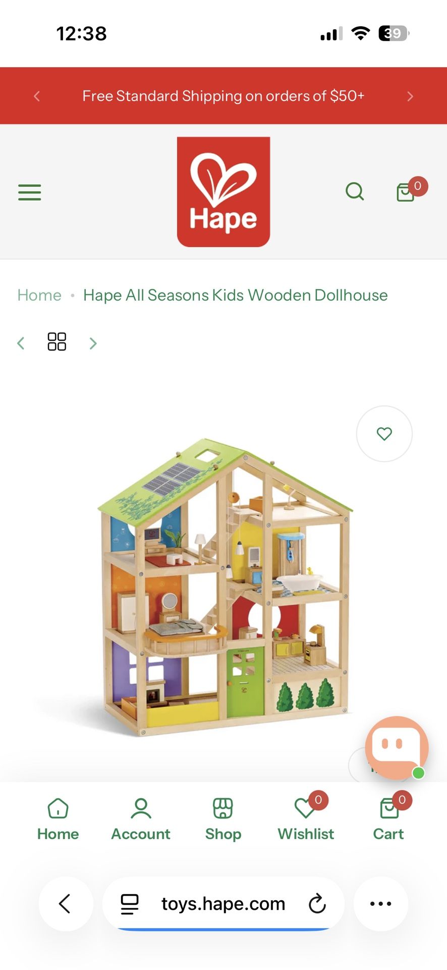 Hape wooden All Season Kids Dollhouse