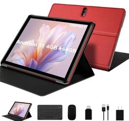 Android 11 Tablet 10.1 inch Tablets, 4GB RAM 64GB ROM 128GB Expansion, Octa-Core Processor, HD Touch Screen, 8000mAh Battery with Mouse and Keyboard, 