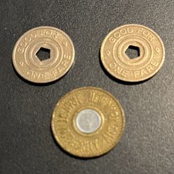 3 NYC Subway Tokens