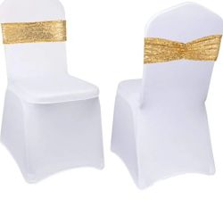 Sequin Chair Sashes Gold Chair Sashes for Wedding Hotel Party Banquet Chairs Decorations