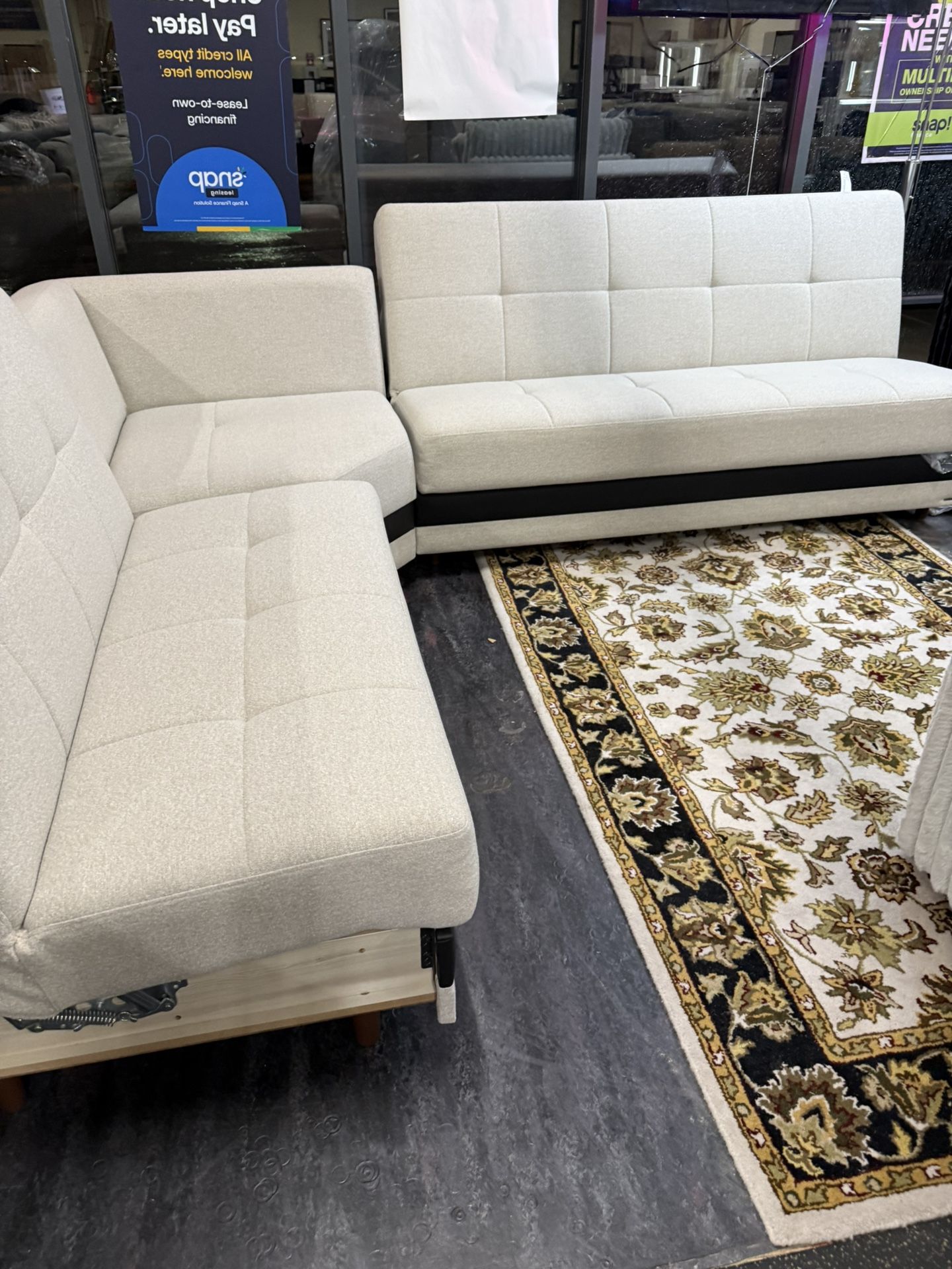 3 Piece Sectional On Sale( Turns Into Bed)