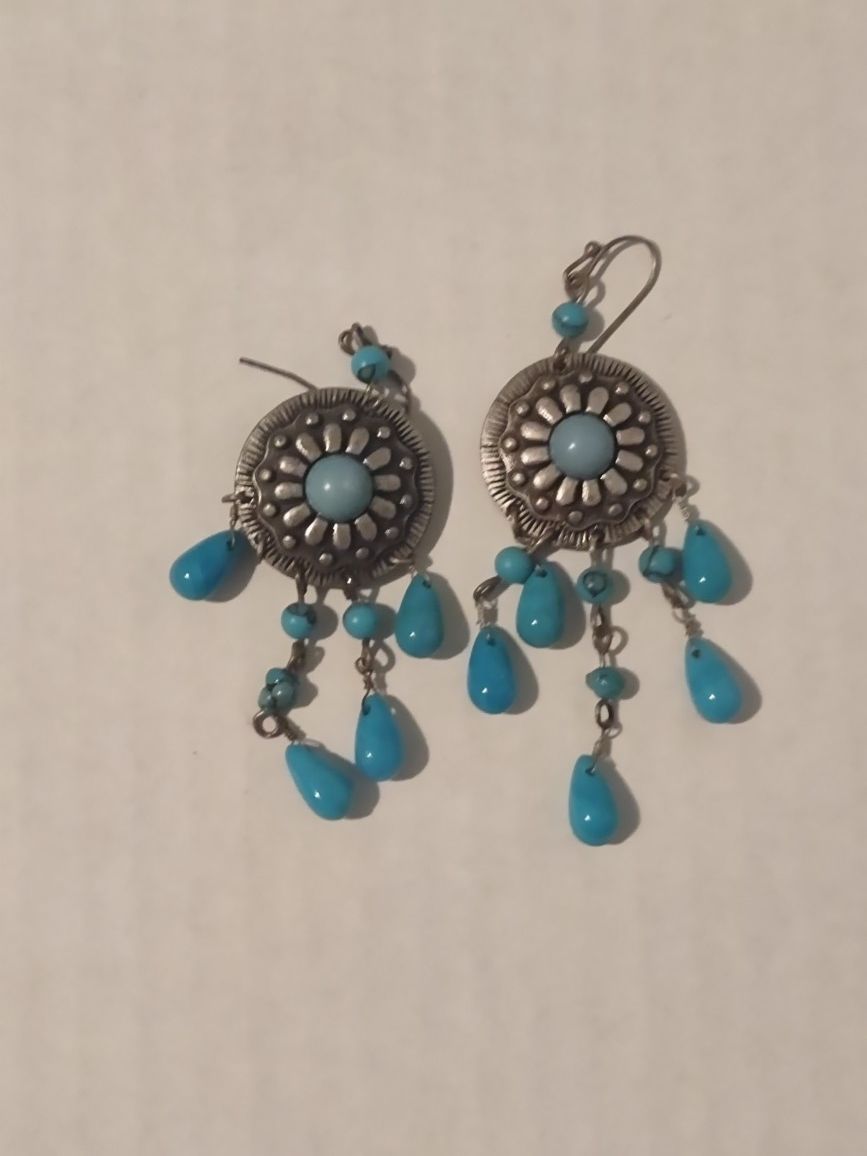 Nice Vintage Avon Faux Turquoise Pierced Earrings 