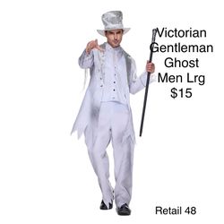 Victorian Gentlemen Ghost Men’s Halloween Costume Large / Disfraz de Fantasma Hombre Grande 