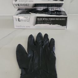 Black Verge Powder Free Nitrile Gloves, Case of 1,000