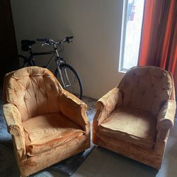 vintage orange chairs 