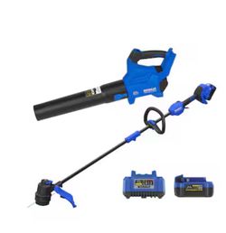 Kobalt Quiet Tech 24-volt Cordless Battery String Trimmer and Leaf Blower and Combo Kit 4 Ah (Battery Included) (Charger Included)