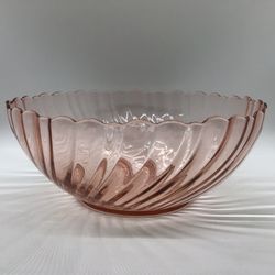 Arcoroc France Pink Rosaline Glass Bowl 9” Serving Bowl