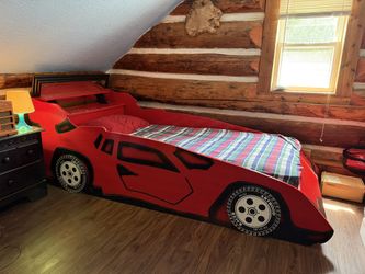 90’s Red Race Car Bed and Matching Gas Tank Dresser