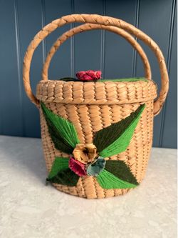 Vintage Mexican Straw Purse