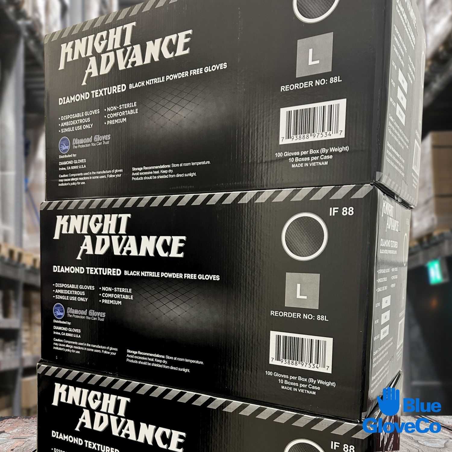 8 Mil Black Nitrile Gloves, Disposable Latex Free (Case Of 1000, Large)