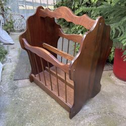 Vintage wooden magazine rack / book rack / misc