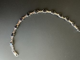 Sterling silver Sapphire tennis bracelet 