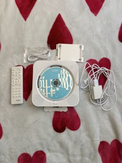 White Wall-Mountable CD Player with Remote