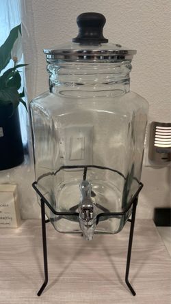 Glass Beverage Dispenser with Stand