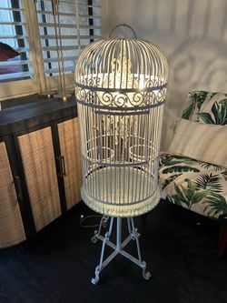 Vintage Antique Birdcage With Chandelier.