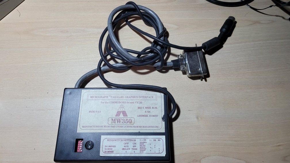Micrografix Parallel Graphics Interface For C64 Vic20