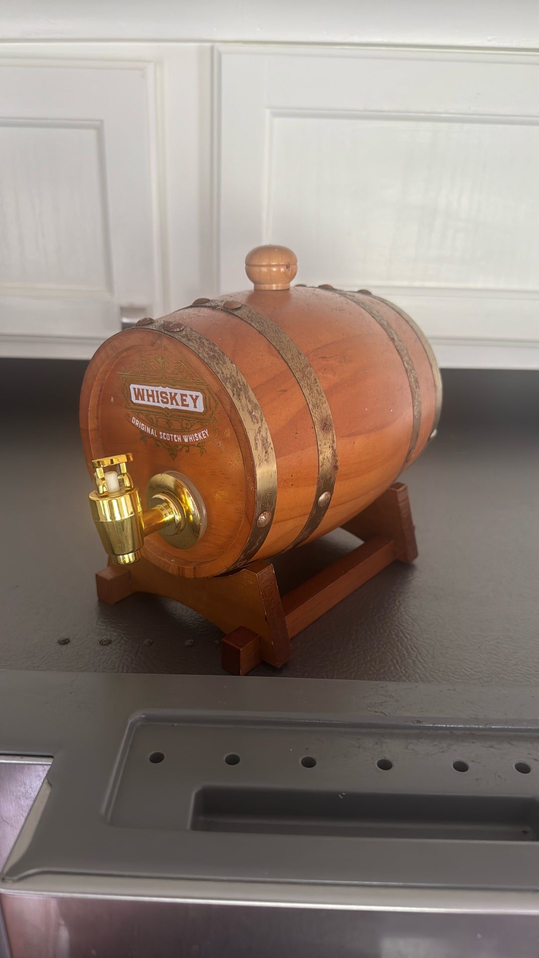 Small Display Whiskey Barrel
