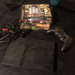 PS2 slim w/ games