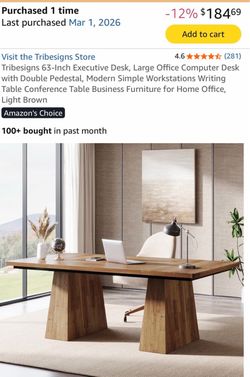 Desk (63 inches large office desk)