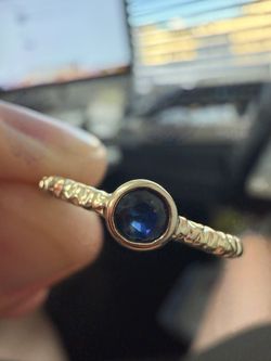 10K Solid Yellow Gold Natural Sapphire Ring