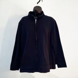 Karen Scott Full Zip Sweatshirt Jacket Athletic 