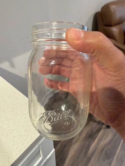 Vintage Ball Wide Mouth Mason Quart Jars with Sculptured Glass-5 count