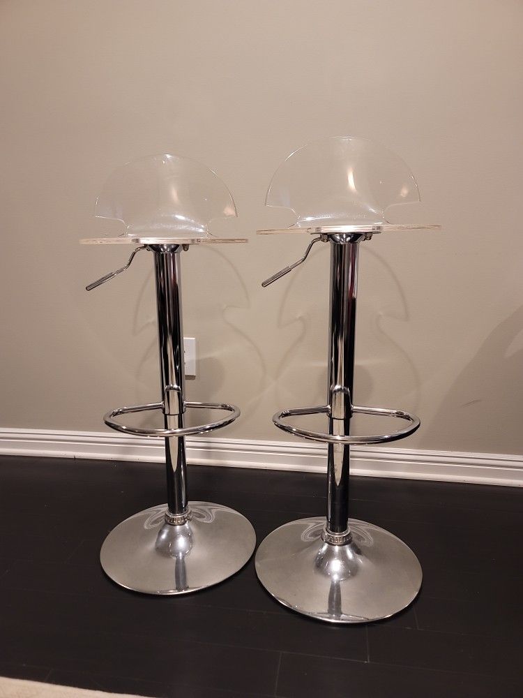 Bar Stools Clear And Silver