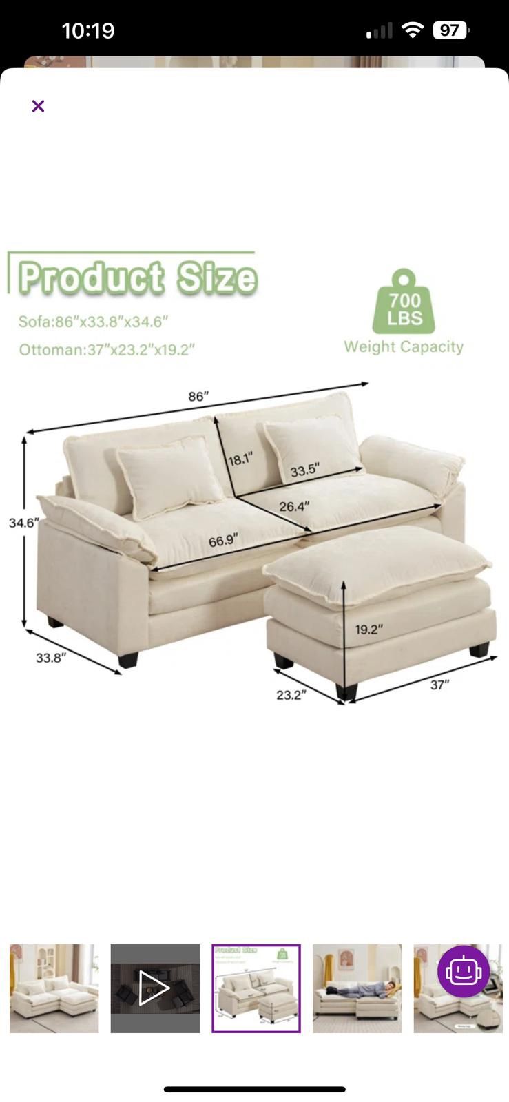 Sofa & Ottoman