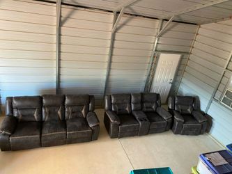 Coaster Home Furniture 3-Piece Upholstered Reclining Sofa Set ( Free Delivery if Needed)