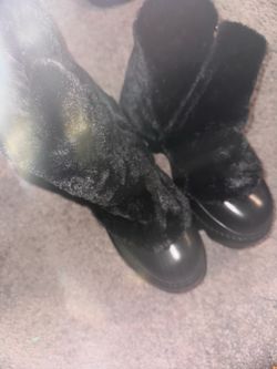 Fur boots and fur bag