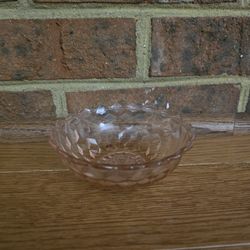 Vintage Pink "Cubist" Pattern Depression Glass Individual Berry Bowl (ELEVEN AVAILABLE) 