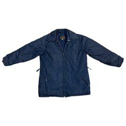 Vintage Eddie Bauer Goose Down Full Zip Navy Blue Puffer Coat Men's Size M As Is