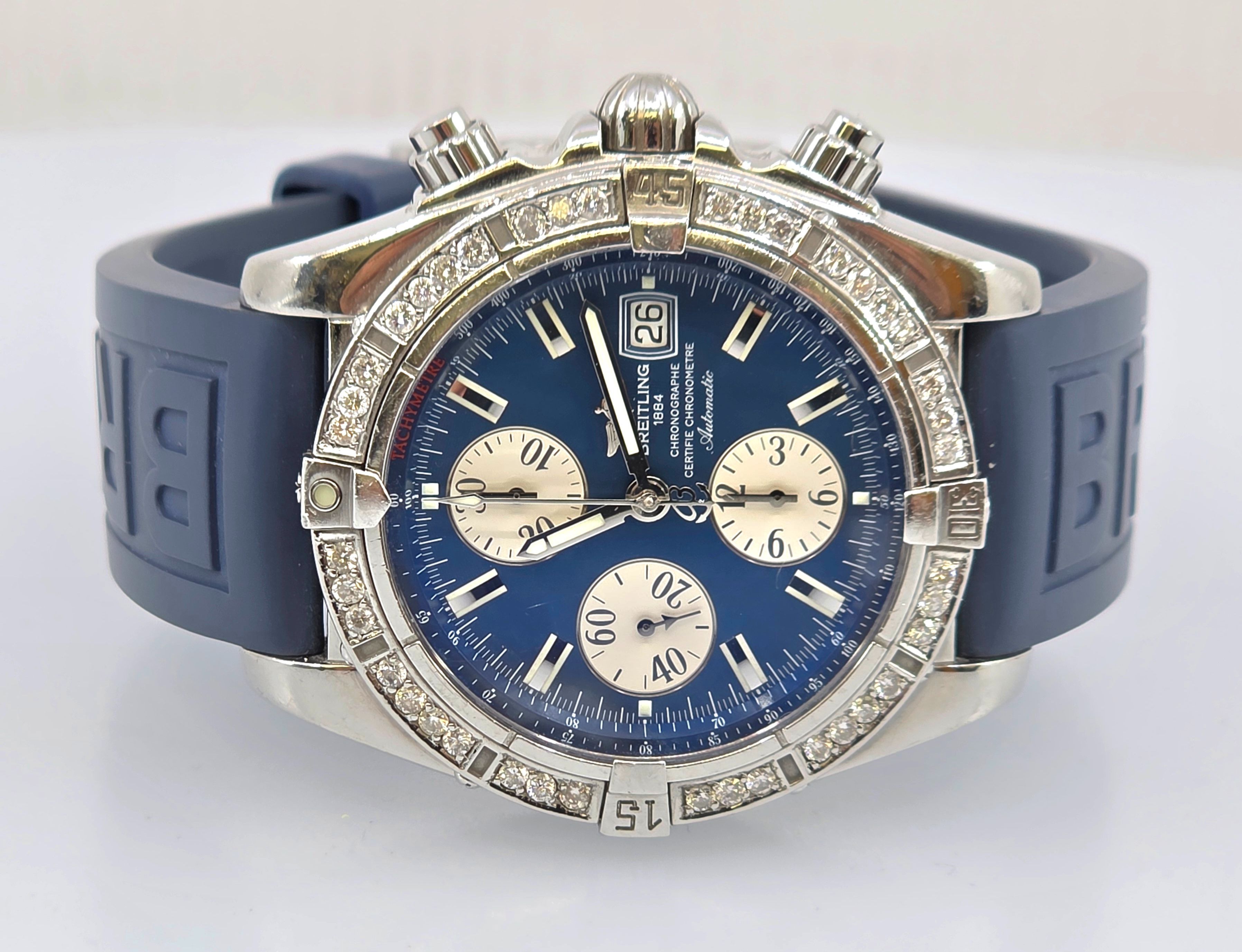 Breitling Chronomat Evolution automatic watch with diamond bezel model A13356