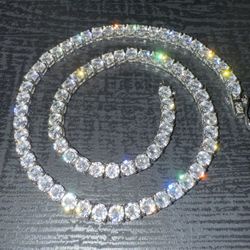 GLD 14k White Gold Tennis Chain - 5mm 16”