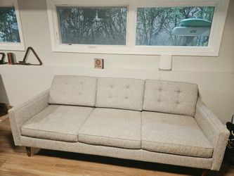 West Elm Deco Weave Feather Grey Sofa 84"