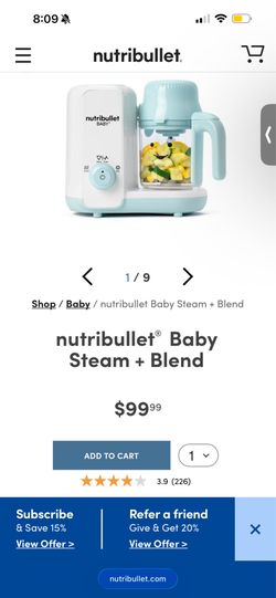Nutribullet blender and steamer