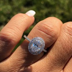1.5 Natural Diamond Oval Engagement Ring GIA Certified 