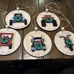 Assorted Wood Christmas Tree Ornaments -$3 Each