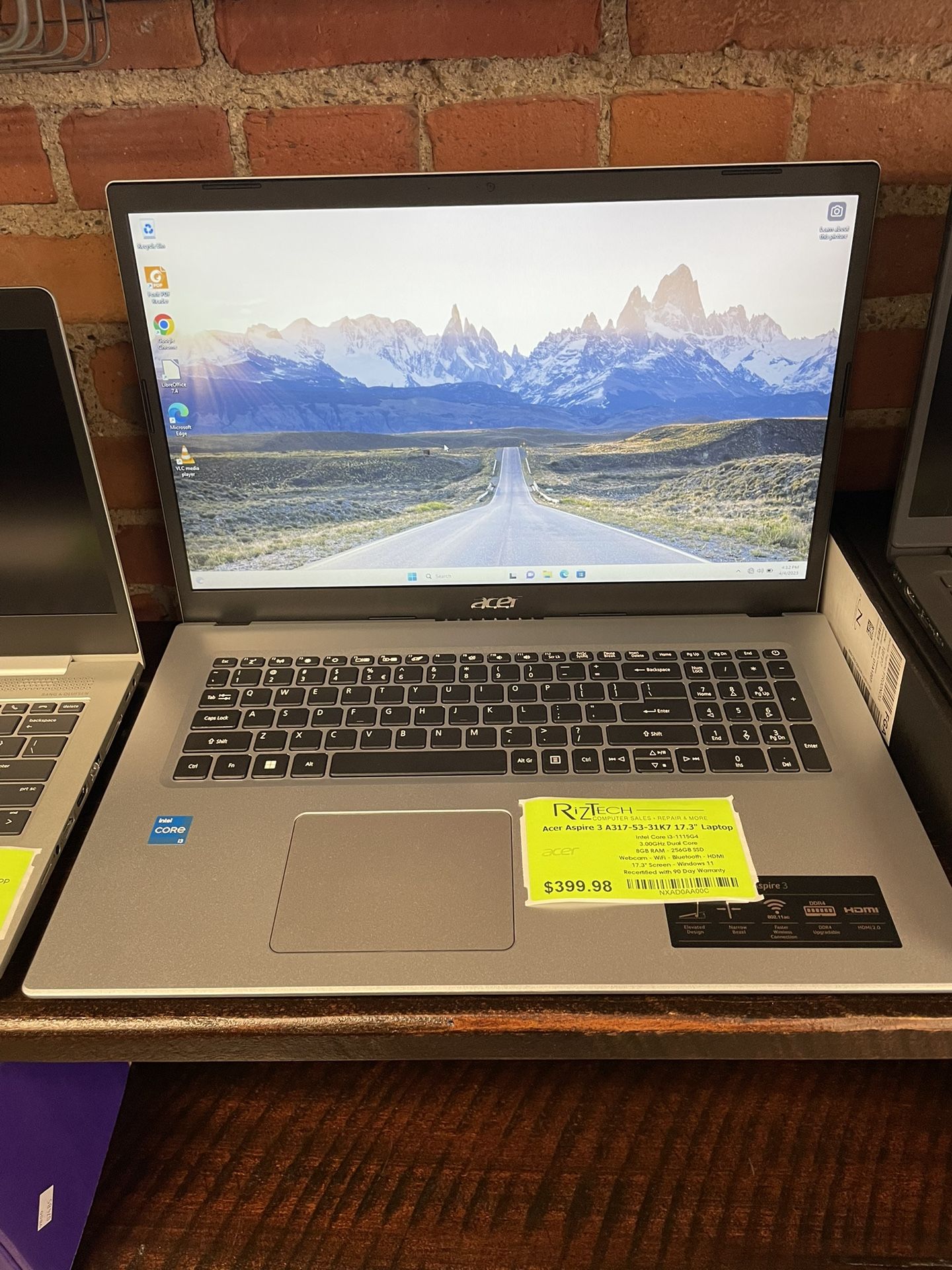Acer Aspire 3 A317-53-31K7 17.3" Laptop Intel Core i3-1115G4 3.00GHz Dual Core 8GB RAM 256GB SSD W11